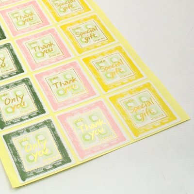 3색 사각 영문(스티커)S-72